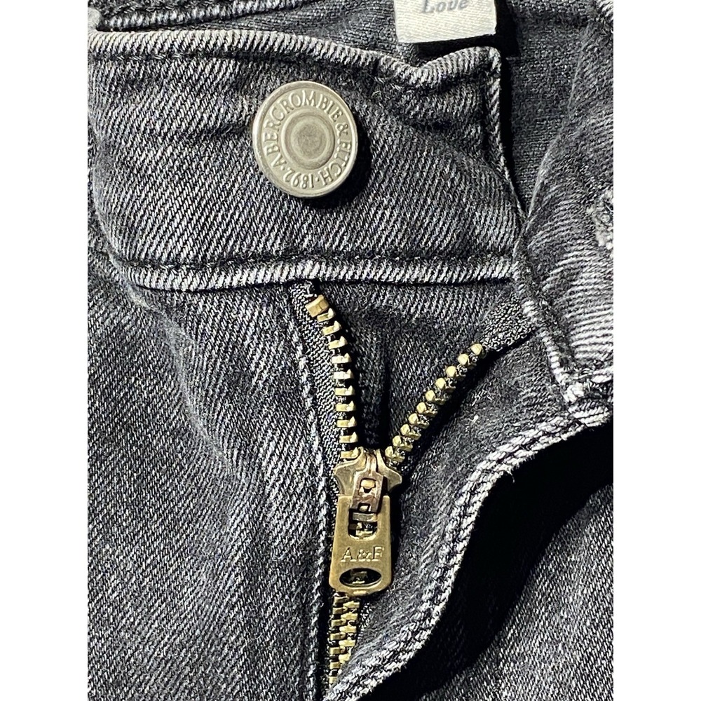 Abercrombie Curve Love Womens 28 Ultra High Rise Ankle Straight Black Jeans - Picture 5 of 11